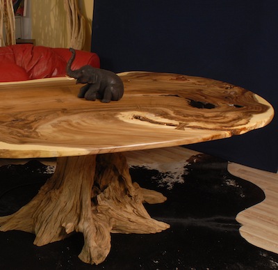 Tisch aus Holz, Esstisch, Schreibtisch Wurzelholz, L. 218cm, B. 123cm