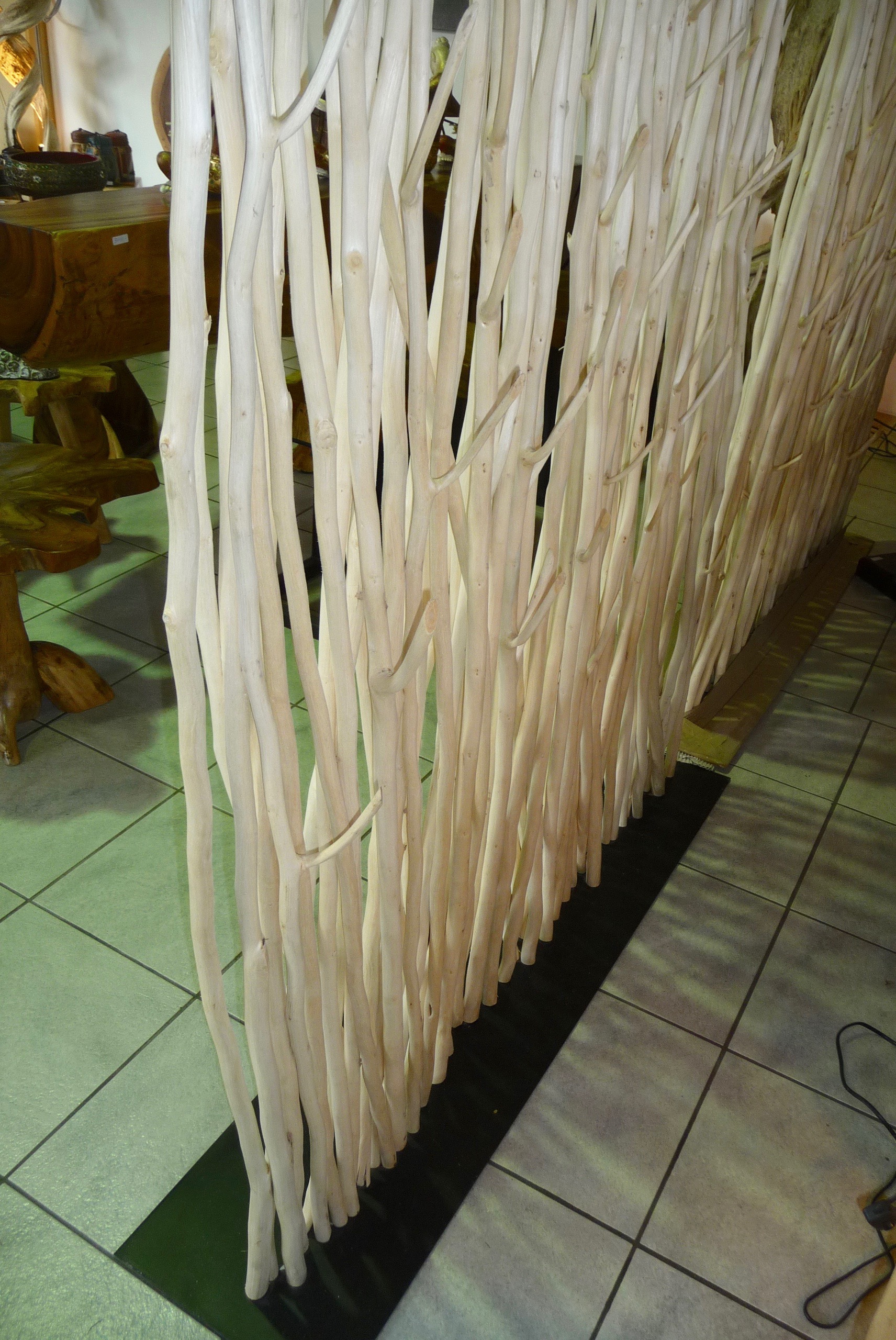 Raumteiler H.215x130x30 Trennwand a.Teakästen Wohnwand Paravents Holz